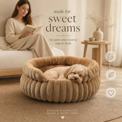 Notch Version Round Bed - Coffee, Size M: 50×50×15cm In Australia - Darrahopens