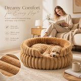 Notch Version Round Bed - Coffee, Size L: 60×60×15cm In Australia - Darrahopens