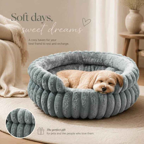 Notch Version Round Bed - Grey, Size M: 50×50×15cm In Australia - Darrahopens