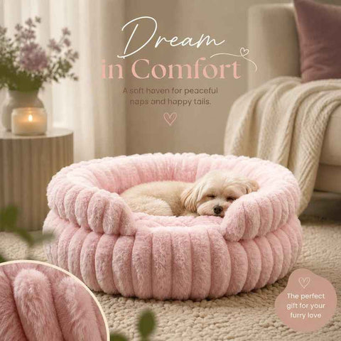 Notch Version Round Bed - Pink, Size S: 40×40×15cm In Australia - Darrahopens