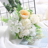 7-Branch Handheld Artificial Bouquet | Ins-Style Spring Romance, Long-Lasting Healing Little Happiness/7-prong rose hydrangea [light peach powder] In Australia - Darrahopens