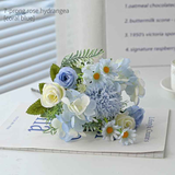 7-Branch Handheld Artificial Bouquet | Ins-Style Spring Romance, Long-Lasting Healing Little Happiness/7-prong rose hydrangea [coral blue] In Australia - Darrahopens