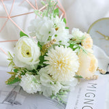 7-Branch Handheld Artificial Bouquet | Ins-Style Spring Romance, Long-Lasting Healing Little Happiness/7-prong rose hydrangea [enchanting purple]