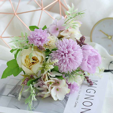 7-Branch Handheld Artificial Bouquet | Ins-Style Spring Romance, Long-Lasting Healing Little Happiness/7 fork Nami [charm jade purple] In Australia - Darrahopens