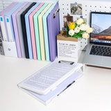 A4 File Box Clip Board 2-in-1, Large Capacity Storage, Strong Metal Clip, Corner Protection Design, Writing Pad, Essential for Organizing Documents/black