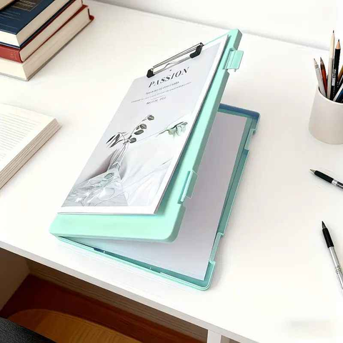 A4 File Box Clip Board 2-in-1, Large Capacity Storage, Strong Metal Clip, Corner Protection Design, Writing Pad, Essential for Organizing Documents/GREEN In Australia - Darrahopens