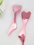 304 Stainless Steel Heart Shaped Roller Ball Massager: Face Lifting and Eye Soothing, Body Scraping and Relaxation, Lightweight and Portable, One Tool for Skincare and Body Care(coffee color)
