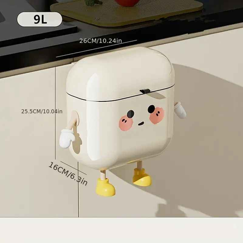 Wall Mount Kitchen Bin No Drill Adhesive Cabinet Door  9L Space Saver