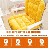 Winter Thick Fleece Seat & Back Cushion Set - 90cm Sofa Office Chair Warmer (YELLOW)