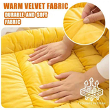 Winter Thick Fleece Seat & Back Cushion Set - 90cm Sofa Office Chair Warmer (BROWN)