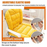 Winter Thick Fleece Seat & Back Cushion Set - 90cm Sofa Office Chair Warmer （khaki）