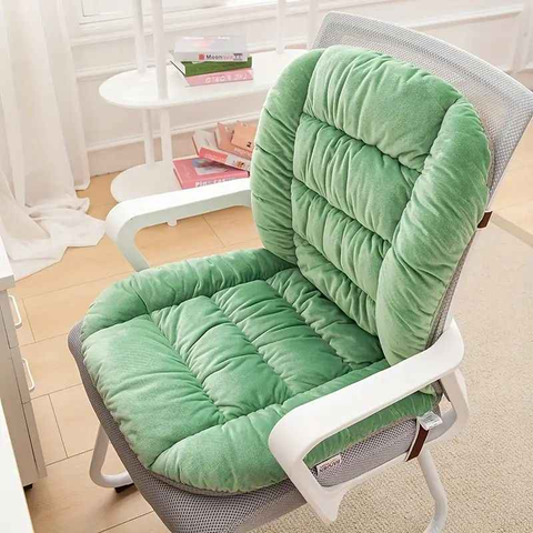 Winter Thick Fleece Seat & Back Cushion Set - 90cm Sofa Office Chair Warmer （aqua）