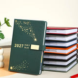 2027 Hardcover Daily Planner: Textured Faux Leather Cover, Smooth Eye-Friendly Thick Paper, Gift Box Set for Work or Gifting.(BROWN) In Australia - Darrahopens