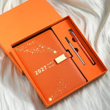 2027 Hardcover Daily Planner: Textured Faux Leather Cover, Smooth Eye-Friendly Thick Paper, Gift Box Set for Work or Gifting.（ORANGE) In Australia - Darrahopens