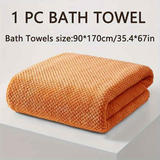 Modern Pineapple Grid Design Ultra-Soft Coral Fleece Bath Towel｜90x170cm Extra Thick Strong Absorption, Suitable for Bathroom, Gym, Hotel, and Home Use.(white)