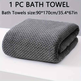 Modern Pineapple Grid Design Ultra-Soft Coral Fleece Bath Towel｜90x170cm Extra Thick Strong Absorption, Suitable for Bathroom, Gym, Hotel, and Home Use.(Dark grey)