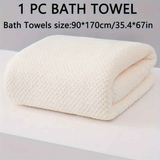 Modern Pineapple Grid Design Ultra-Soft Coral Fleece Bath Towel｜90x170cm Extra Thick Strong Absorption, Suitable for Bathroom, Gym, Hotel, and Home Use.(Dark grey)