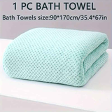 Modern Pineapple Grid Design Ultra-Soft Coral Fleece Bath Towel｜90x170cm Extra Thick Strong Absorption, Suitable for Bathroom, Gym, Hotel, and Home Use.(dark blue)