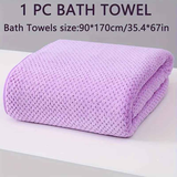 Modern Pineapple Grid Design Ultra-Soft Coral Fleece Bath Towel｜90x170cm Extra Thick Strong Absorption, Suitable for Bathroom, Gym, Hotel, and Home Use.(GREEN)