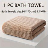 Modern Pineapple Grid Design Ultra-Soft Coral Fleece Bath Towel｜90x170cm Extra Thick Strong Absorption, Suitable for Bathroom, Gym, Hotel, and Home Use.(GREEN)