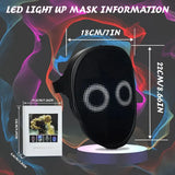 Smart LED Gesture-Sensing Light-Up Mask, 45 Dynamic + 70 Static Patterns, Party Atmosphere Essential / USB Rechargeable Version