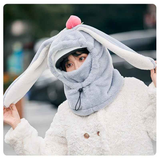 Cartoon Rabbit Ear Thermal Hat: Three-in-One Design, Cute and Warm, Perfect for Cycling and Skiing, Adorable All Winter Long!/GREY In Australia - Darrahopens