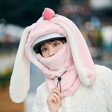 Cartoon Rabbit Ear Thermal Hat: Three-in-One Design, Cute and Warm, Perfect for Cycling and Skiing, Adorable All Winter Long!/PINK In Australia - Darrahopens