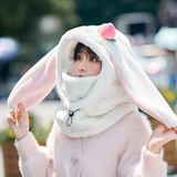 Cartoon Rabbit Ear Thermal Hat: Three-in-One Design, Cute and Warm, Perfect for Cycling and Skiing, Adorable All Winter Long!/PINK In Australia - Darrahopens