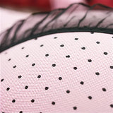 Fashionable EVA Bra Travel Storage Bag: Large Capacity Portable with Lid, Compression Resistant Anti Deformation, Essential for Business Trips, Beautiful and Practical/Black and white dot with mesh
