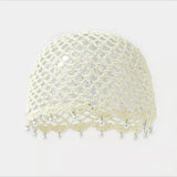 Bohemian Pearl Tassel Turban Headband – Hand-Woven, Breathable & Lightweight, Literary & Versatile, Brightens Up Your Summer Look. (WHITE)
