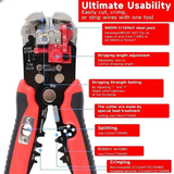 Multifunctional Wire Stripper, Five-in-One All-Purpose, Widely Compatible with 7-24 AWG, Intelligent Adjustment for Precise Stripping Without Damaging Core, Full Capabilities in Cutting, Crimping, Splitting, and Winding, Essential for Electricians and DIY