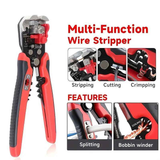 Multifunctional Wire Stripper, Five-in-One All-Purpose, Widely Compatible with 7-24 AWG, Intelligent Adjustment for Precise Stripping Without Damaging Core, Full Capabilities in Cutting, Crimping, Splitting, and Winding, Essential for Electricians and DIY