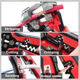 Multifunctional Wire Stripper, Five-in-One All-Purpose, Widely Compatible with 7-24 AWG, Intelligent Adjustment for Precise Stripping Without Damaging Core, Full Capabilities in Cutting, Crimping, Splitting, and Winding, Essential for Electricians and DIY