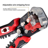 Multifunctional Wire Stripper, Five-in-One All-Purpose, Widely Compatible with 7-24 AWG, Intelligent Adjustment for Precise Stripping Without Damaging Core, Full Capabilities in Cutting, Crimping, Splitting, and Winding, Essential for Electricians and DIY