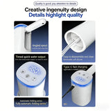 Smart Foldable Electric Water Dispenser: LCD display with night light, timed and measured dispensing, 90° auto-fold design for dust protection, Type-C fast charging with long battery life, ideal for home, office, and camping.(WHITE)