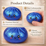Simulated Smiley Steamed Bun Squishy Toy, Cute Stress Relief Plaything, Soft Slow-Rebound Texture, Adorable Desktop Decor（White pinching）