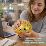 Simulated Smiley Steamed Bun Squishy Toy, Cute Stress Relief Plaything, Soft Slow-Rebound Texture, Adorable Desktop Decor（Golden pinching）