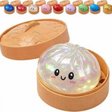 Simulated Smiley Steamed Bun Squishy Toy, Cute Stress Relief Plaything, Soft Slow-Rebound Texture, Adorable Desktop Decor（Golden pinching）