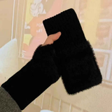 Women's Comfortable Fingerless Gloves - Soft, Warm, and Fashionable Pure White Winter Gloves, Suitable for Cold Weather or Casual Wear, Hand Washable, Ladies' Gloves.pink