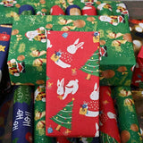 Premium Kraft Paper Christmas Wrapping Roll, 32.8 Feet (Approx. 10 Meters) Extra-Long, Festive Patterns Suitable for Multi-Scene Decoration./RED