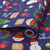 Premium Kraft Paper Christmas Wrapping Roll, 32.8 Feet (Approx. 10 Meters) Extra-Long, Festive Patterns Suitable for Multi-Scene Decoration./BLUE In Australia - Darrahopens