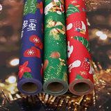 Premium Kraft Paper Christmas Wrapping Roll, 32.8 Feet (Approx. 10 Meters) Extra-Long, Festive Patterns Suitable for Multi-Scene Decoration./BLUE In Australia - Darrahopens