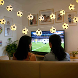 Football Shaped LED String Light, Warm Yellow Soft Glow, Cozy Decoration for Bedroom and Party. USB Powered, 1.5 Meters with 10 Lights.