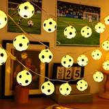 Football Shaped LED String Light, Warm Yellow Soft Glow, Cozy Decoration for Bedroom and Party. USB Powered, 1.5 Meters with 10 Lights.