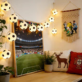 Football Shaped LED String Light, Warm Yellow Soft Glow, Cozy Decoration for Bedroom and Party. USB Powered, 1.5 Meters with 10 Lights.
