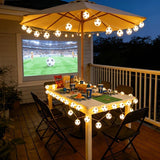 Football Shaped LED String Light, Warm Yellow Soft Glow, Cozy Decoration for Bedroom and Party. Battery Powered, 3Meters with 20 Lights.