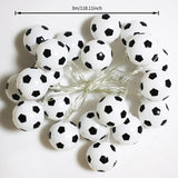 Football Shaped LED String Light, Warm Yellow Soft Glow, Cozy Decoration for Bedroom and Party. Battery Powered, 3Meters with 20 Lights.