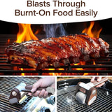 LED-lit electric barbecue brush, rechargeable rotating cleaning, instantly cleans the grill after backyard BBQ, lazy cleaning essential.(BROWN)