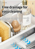 No Drill 360° Rotating Drain Sponge Holder with Tray Kitchen Sink Organizer(WHITE)