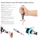 16-Piece Manual Impact Screwdriver Set: One Tap to Loosen, One Turn to Tighten, the Universal Tool for Home and Auto Repair